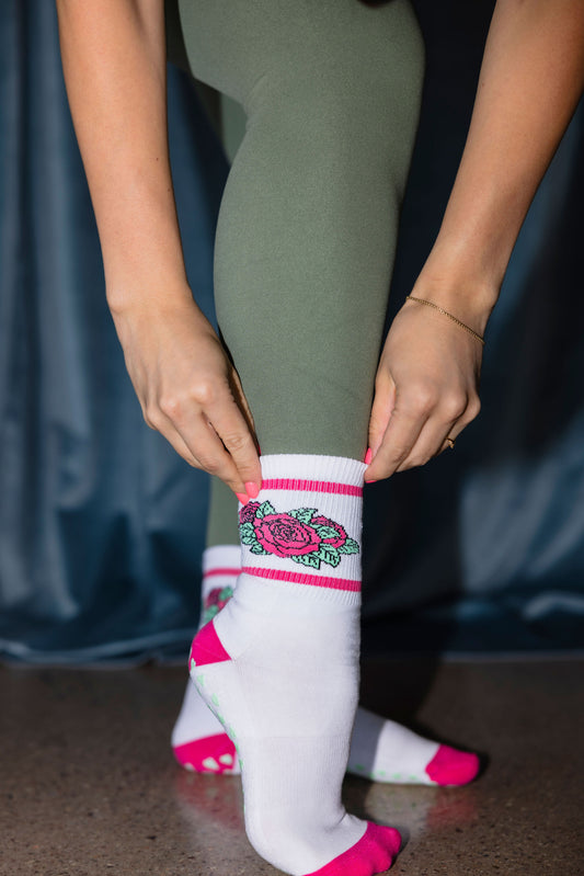 SALE The Rosy Crew Grip Sock