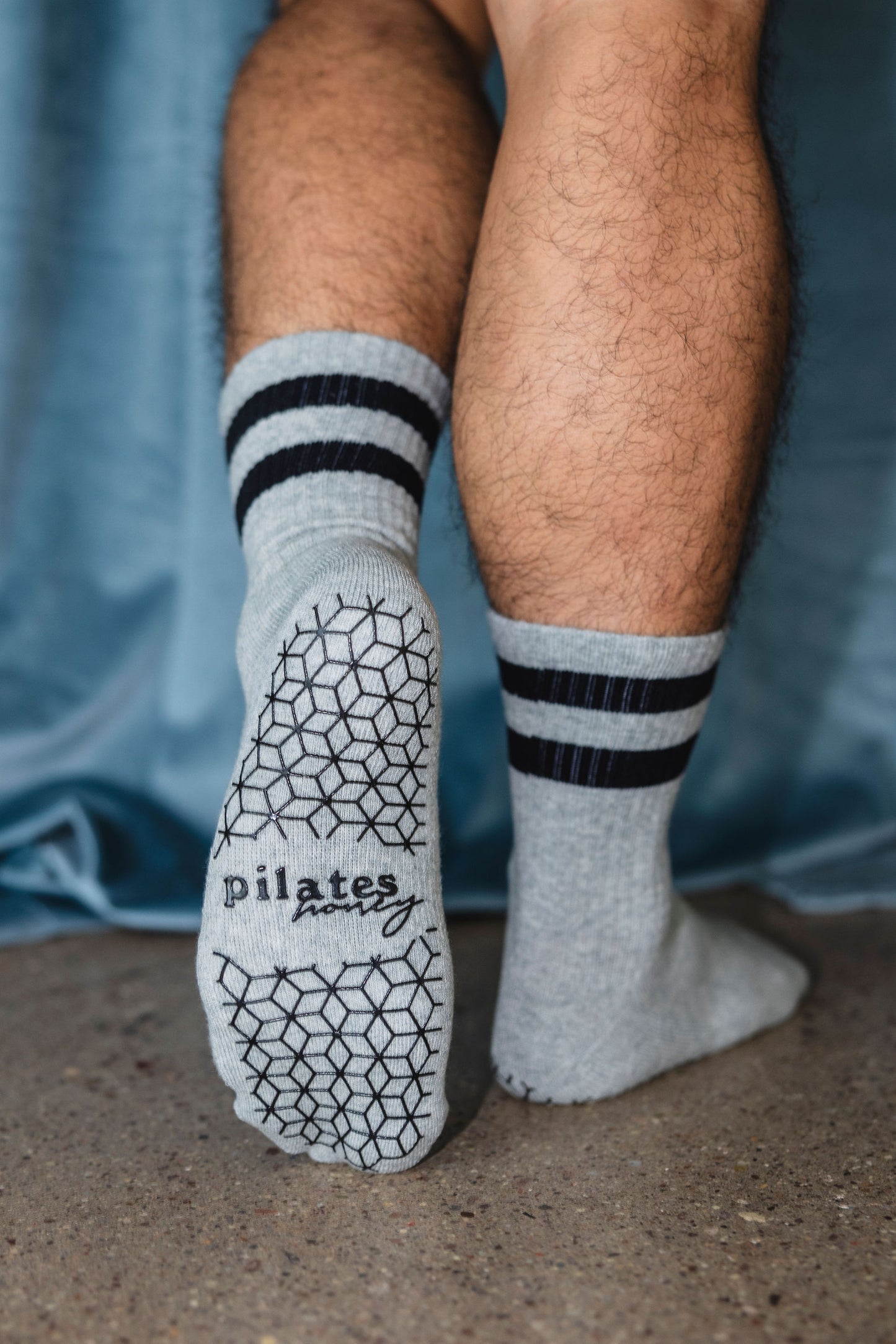 Men's Black Stripe Crew Grip Sock