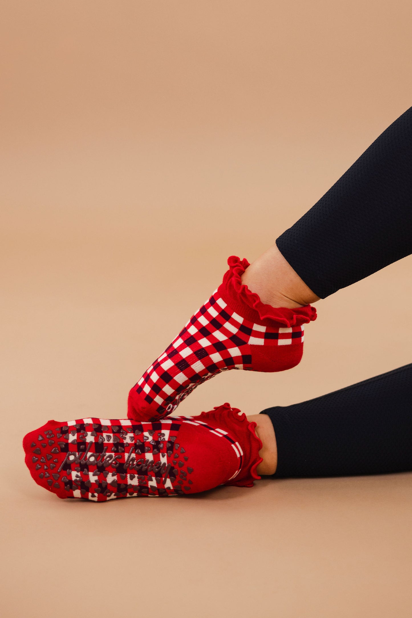 Red Gingham Ruffle Ankle